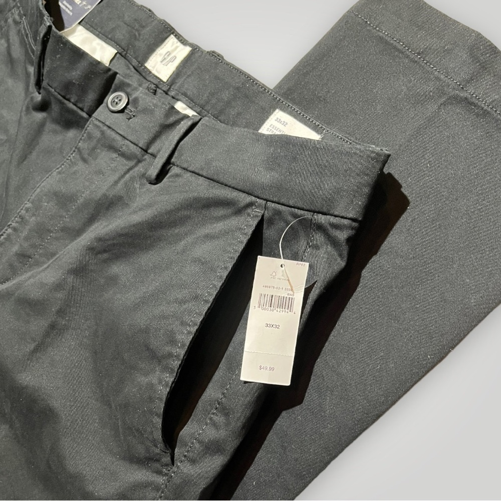 Gap Essential Khaki Straight Leg Black Pants 33”x32” - Picture 8 of 16